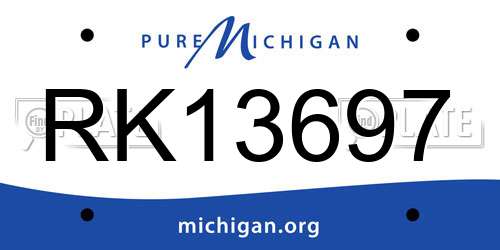 RK13697 Michigan License Plate