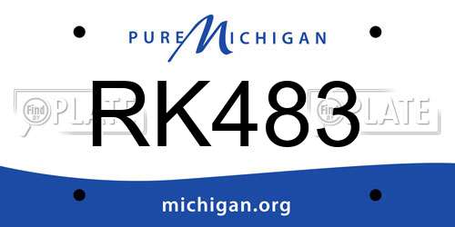 RK483 Michigan License Plate