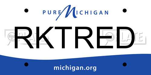 RKTRED Michigan License Plate