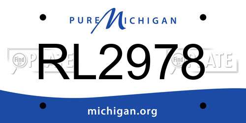 RL2978 Michigan License Plate