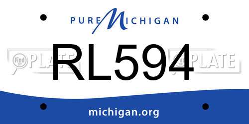 RL594 Michigan License Plate