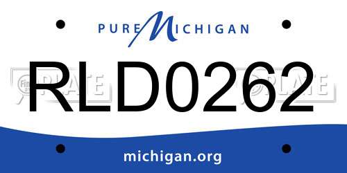 RLD0262 Michigan License Plate
