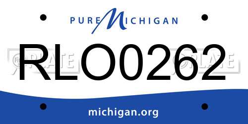 RLO0262 Michigan License Plate