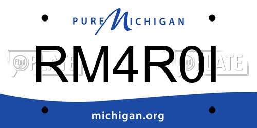 RM4R0I Michigan License Plate