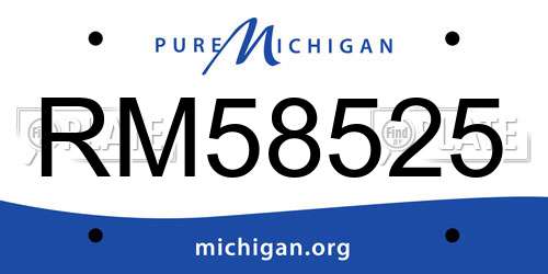 RM58525 Michigan License Plate
