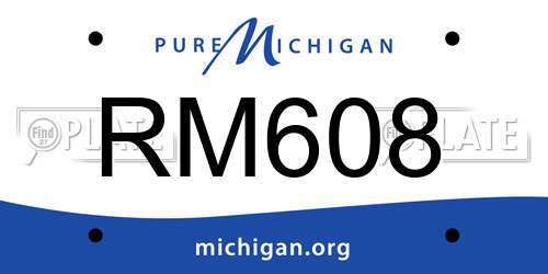 RM608 Michigan License Plate