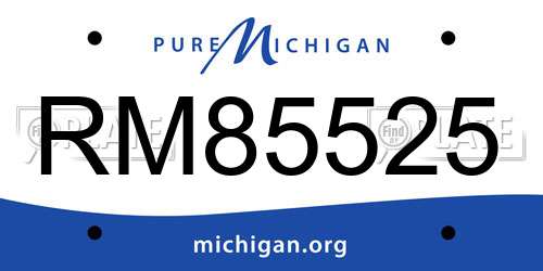 RM85525 Michigan License Plate