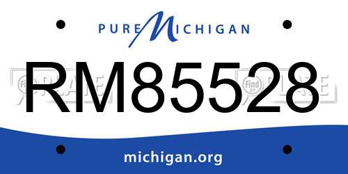 RM85528 Michigan License Plate