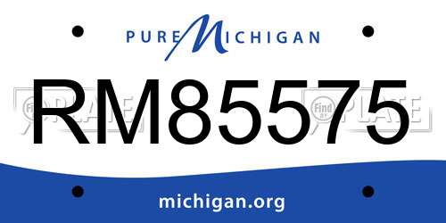 RM85575 Michigan License Plate