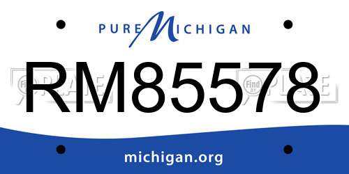 RM85578 Michigan License Plate