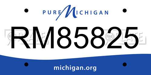 RM85825 Michigan License Plate