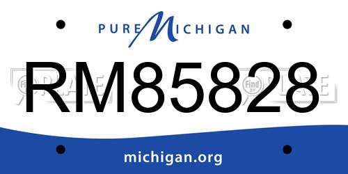 RM85828 Michigan License Plate