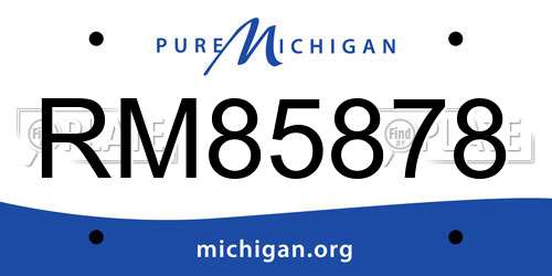 RM85878 Michigan License Plate