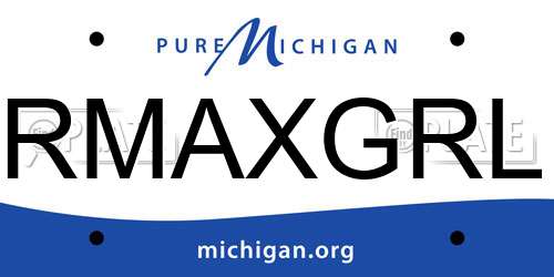 RMAXGRL Michigan License Plate