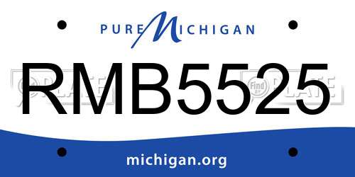 RMB5525 Michigan License Plate