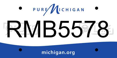 RMB5578 Michigan License Plate