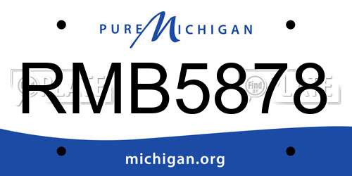 RMB5878 Michigan License Plate
