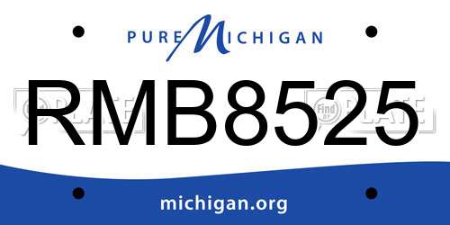 RMB8525 Michigan License Plate