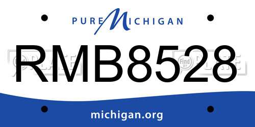 RMB8528 Michigan License Plate