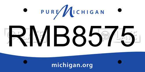 RMB8575 Michigan License Plate