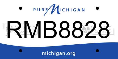 RMB8828 Michigan License Plate