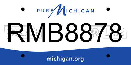 RMB8878 Michigan License Plate