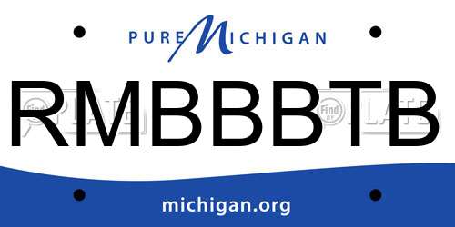 RMBBBTB Michigan License Plate