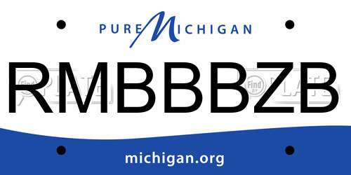 RMBBBZB Michigan License Plate