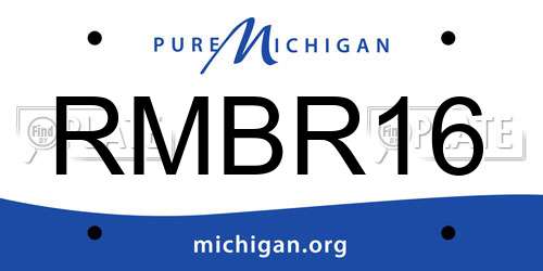 RMBR16 Michigan License Plate