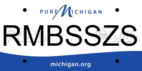 RMBSSZS Michigan License Plate