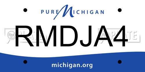 RMDJA4 Michigan License Plate