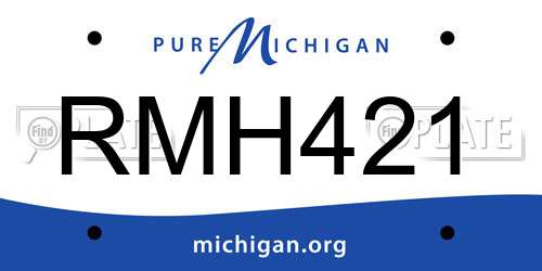 RMH421 Michigan License Plate