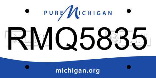 RMQ5835 Michigan License Plate