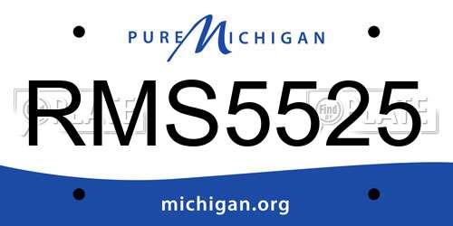 RMS5525 Michigan License Plate