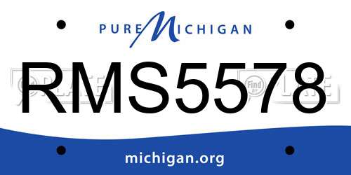 RMS5578 Michigan License Plate