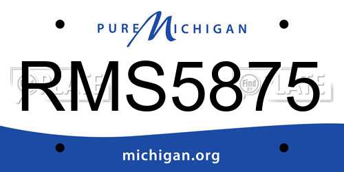 RMS5875 Michigan License Plate