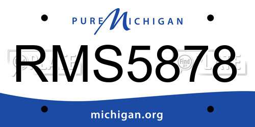 RMS5878 Michigan License Plate