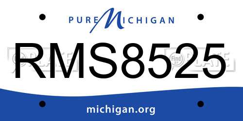 RMS8525 Michigan License Plate
