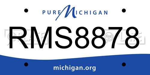 RMS8878 Michigan License Plate