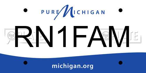 RN1FAM Michigan License Plate