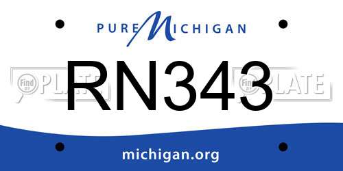 RN343 Michigan License Plate