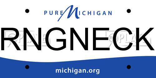 RNGNECK Michigan License Plate