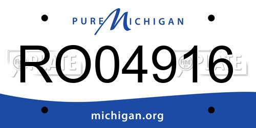 RO04916 Michigan License Plate