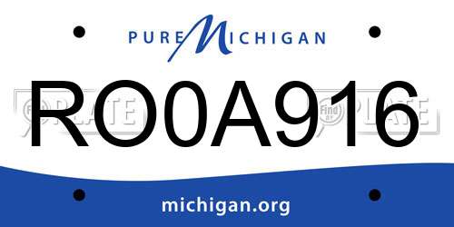 RO0A916 Michigan License Plate