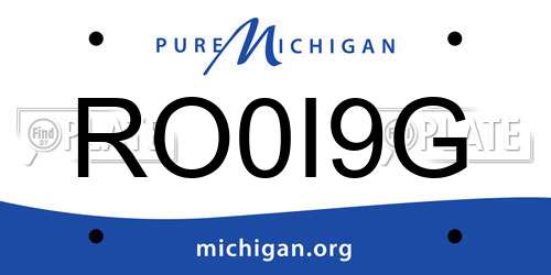 RO0I9G Michigan License Plate