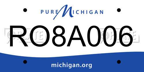 RO8A006 Michigan License Plate