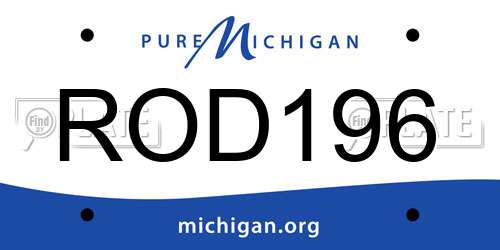 ROD196 Michigan License Plate