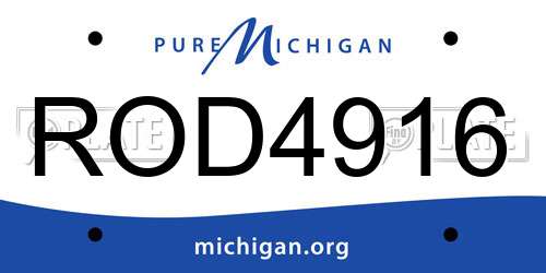 ROD4916 Michigan License Plate