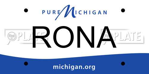 RONA Michigan License Plate