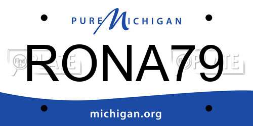 RONA79 Michigan License Plate